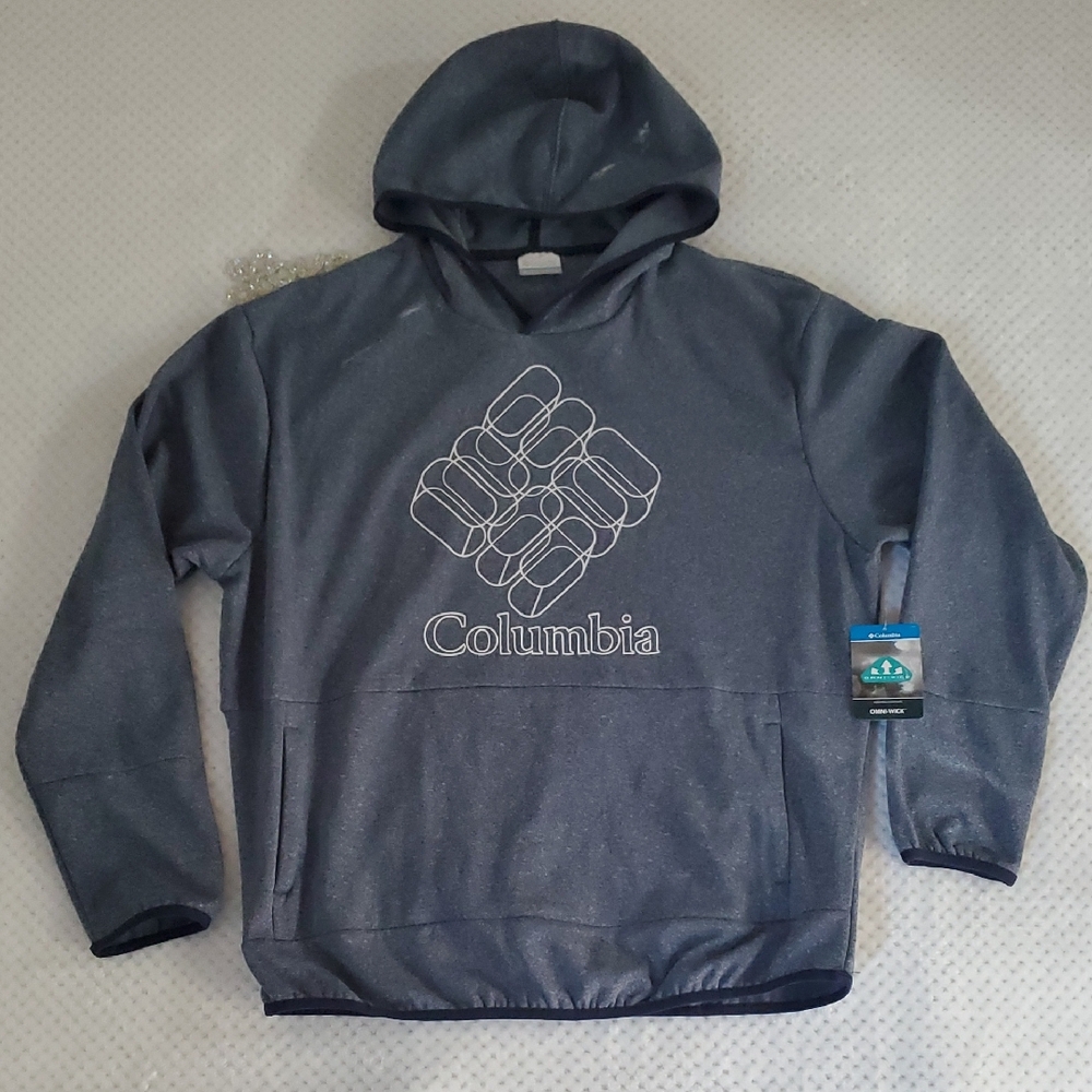 Columbia Dark Gray Hoodie with Logo Large New